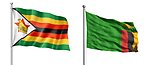 Zimbabwes flagga och Zambias flagga